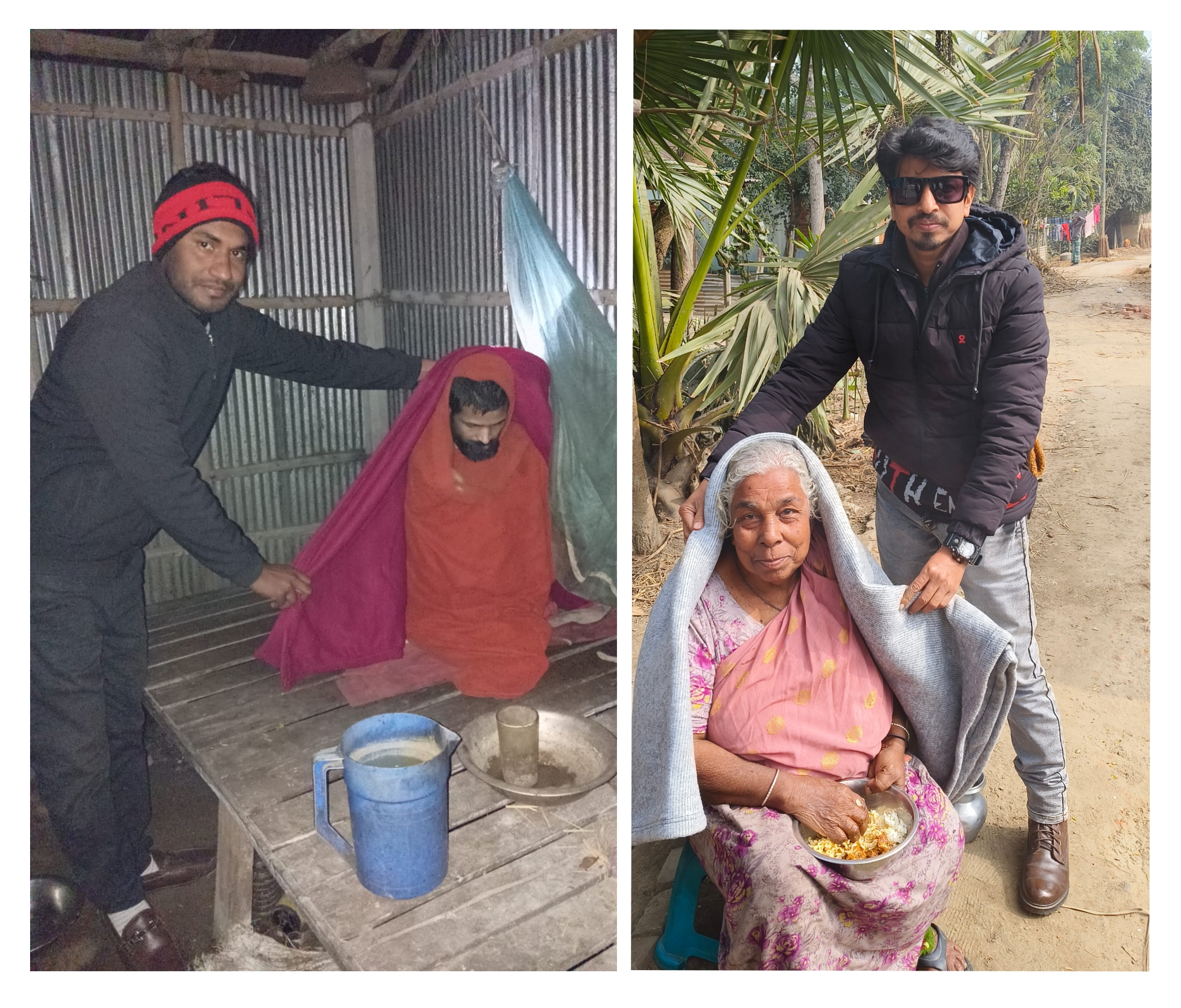 বড়াইগ্রামে দুই সাংবাদিকের ব্যক্তিগত উদ্যোগে শীতার্ত মানুষের মাঝে কম্বল বিতরণ 