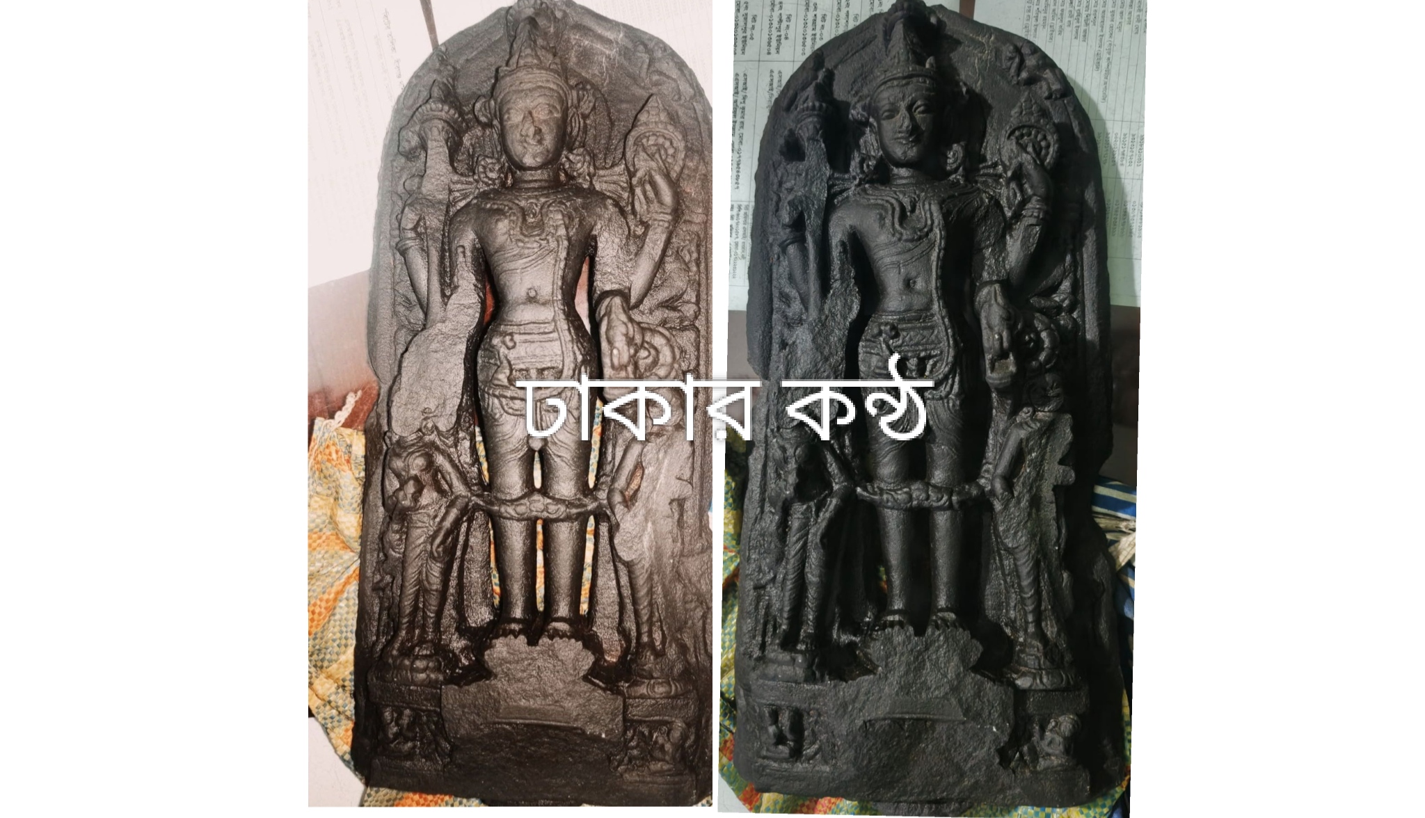 বীরগঞ্জে র‍্যাবের অভিযানে প্রাচীন বিষ্ণুমূর্তি উদ্ধার, আটক ২